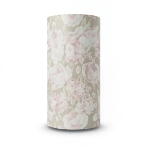 Floral Wallpaper Vinyl Wrap 15.6m x 106cm Beige with White and Pink