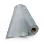 Floral Wallpaper Vinyl Wrap 15.6m x 106cm Gray with Green and Blue
