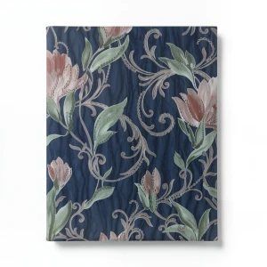 Floral Wallpaper 10m×1.06m Navy Color, Model 83069
