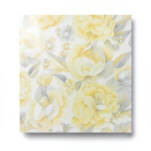 Floral Wallpaper Vinyl Wrap 15.6m x 106cm Yellow White Grey