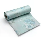 Floral Wallpaper Vinyl Wrap 15.6m x 106cm Cyan Green Grey