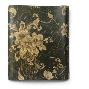 Italian Patterned Wallpaper 10m×1.06m Dark Olive Green, Model 84004