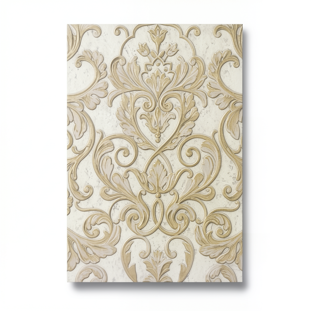 Italian Wall Covering Beige Color, 10m Length, 1.06m Width, Model 85007
