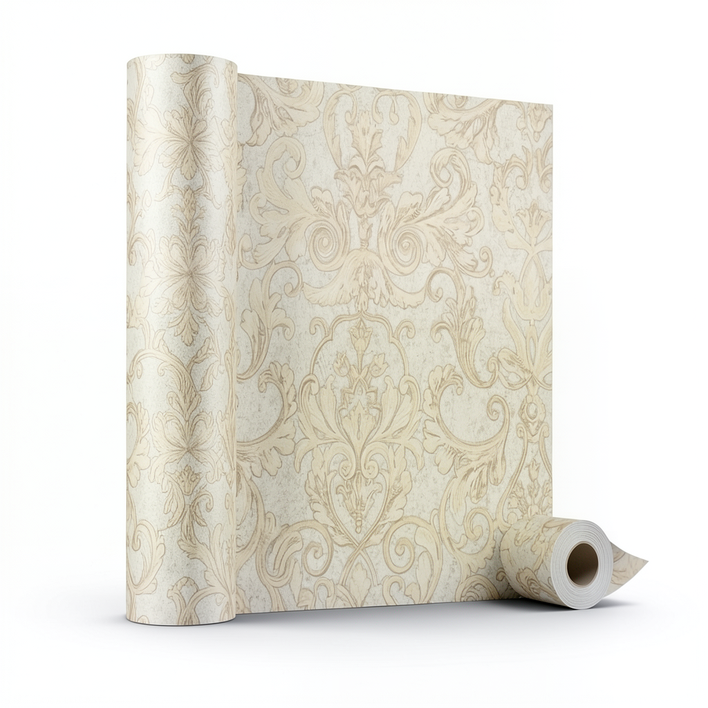 Italian Wallpaper Beige Color, 10m Length, 1.06m Width, Model 85010