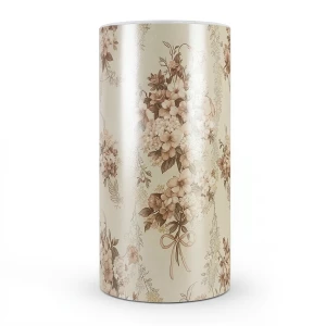 Floral Wallpaper Vinyl Wrap 15.6m x 106cm Beige Brown