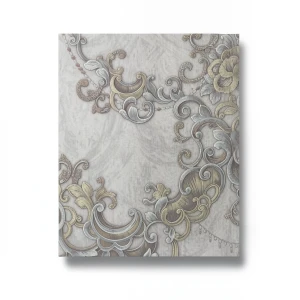 Italian Wall Covering 10m×1.06m Gray with Beige, Model 85028