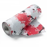 Vinyl Wallpaper, Youthful Design, Size 10m×53cm, gray with white, and red Color