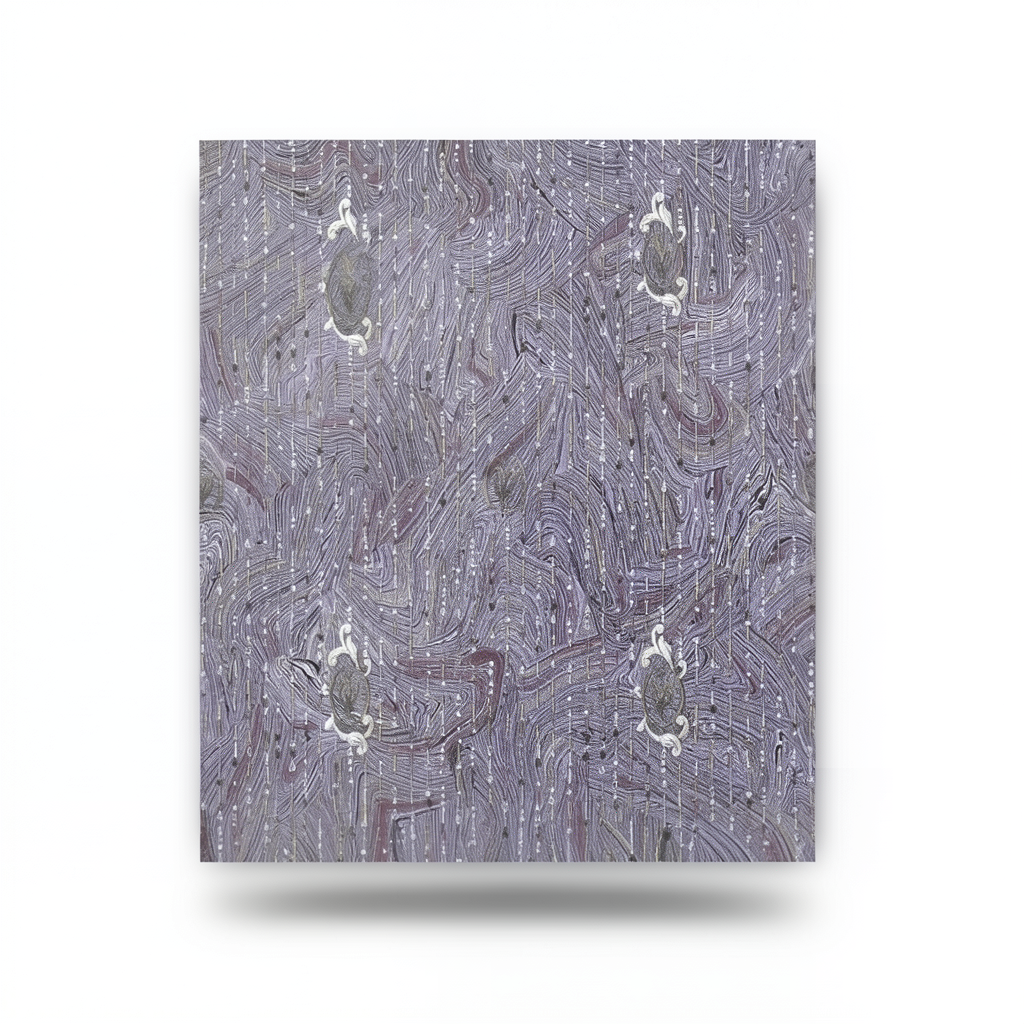 Italian Patterned Wall Decoration 10m×1.06m Gray with Purple, Model 84022
