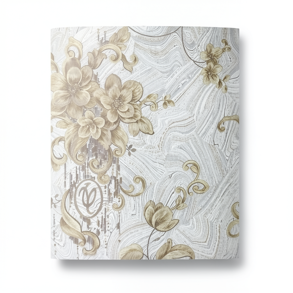 Italian Patterned Wallpaper 10m×1.06m Light Gray, Model 84006