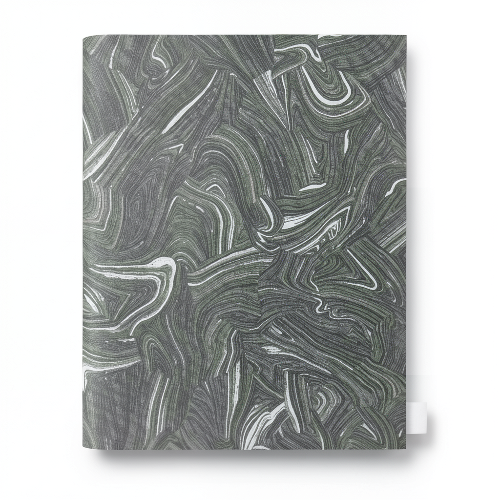 Patterned Wallpaper Gray on Green, 10m x 1.06m, Model 84041