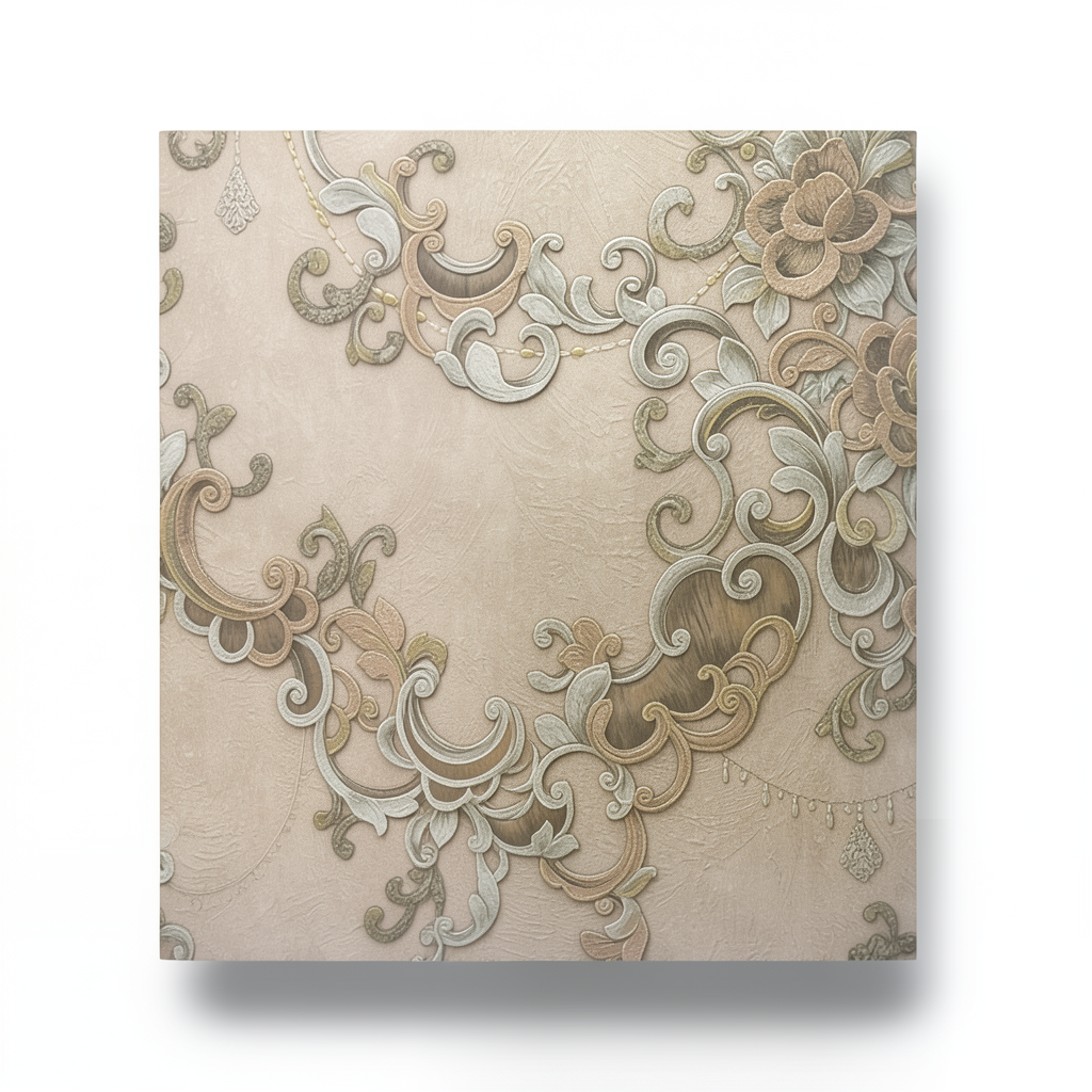 Italian Wall Covering Beige Color, 10m Length, 1.06m Width, Model 85030