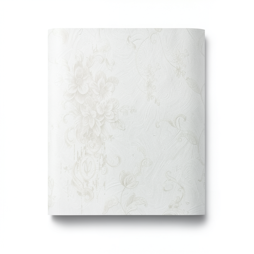 Patterned Wallpaper 10m x 1.06m Off White, Model 84007