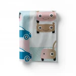Vinyl Wallpaper, Youthful Design, Size 10m×53cm, blue and pink with brown Color 