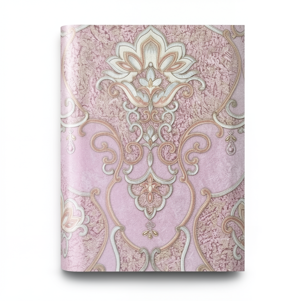 Italian Wall Decoration Pink Color, Length 10m, Width 1.06m, Model 85061