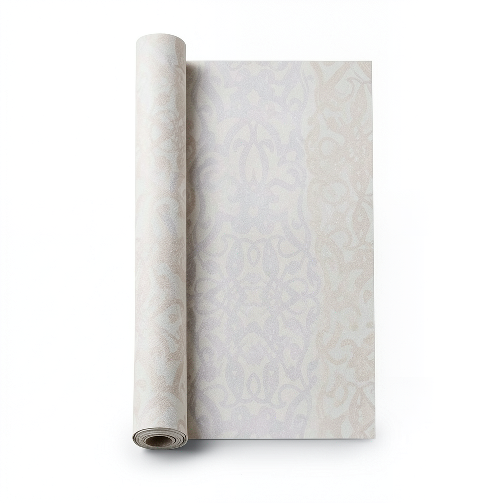 Italian Wallpaper Patterned 10m x 1.06m Pale Beige, Model 5513