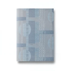 Patterned Wall Covering Gray on Blue, 10m x 1.06m, Model 5837