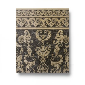 Italian Wallpaper Dark Brown with Beige, 10m x 1.06m, Model 85071