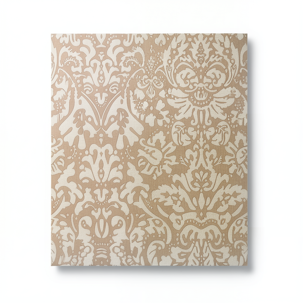 Patterned Wall Covering 10m x 1.06m Beige with Brown, Model 5821