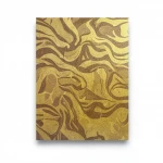 Vinyl Wallpaper, Wavy Design, Size 15.6m×106cm, Gold with brown Color 