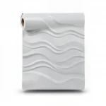 Vinyl Wall Decoration, Wavy Design, Size 15.6m×106cm, light gray Color