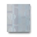 Patterned Wall Covering Gray on Blue, 10m x 1.06m, Model 5837