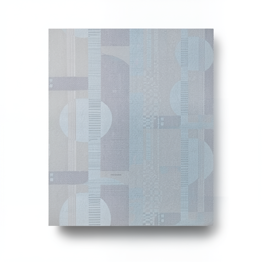 Patterned Wall Covering Gray on Blue, 10m x 1.06m, Model 5837
