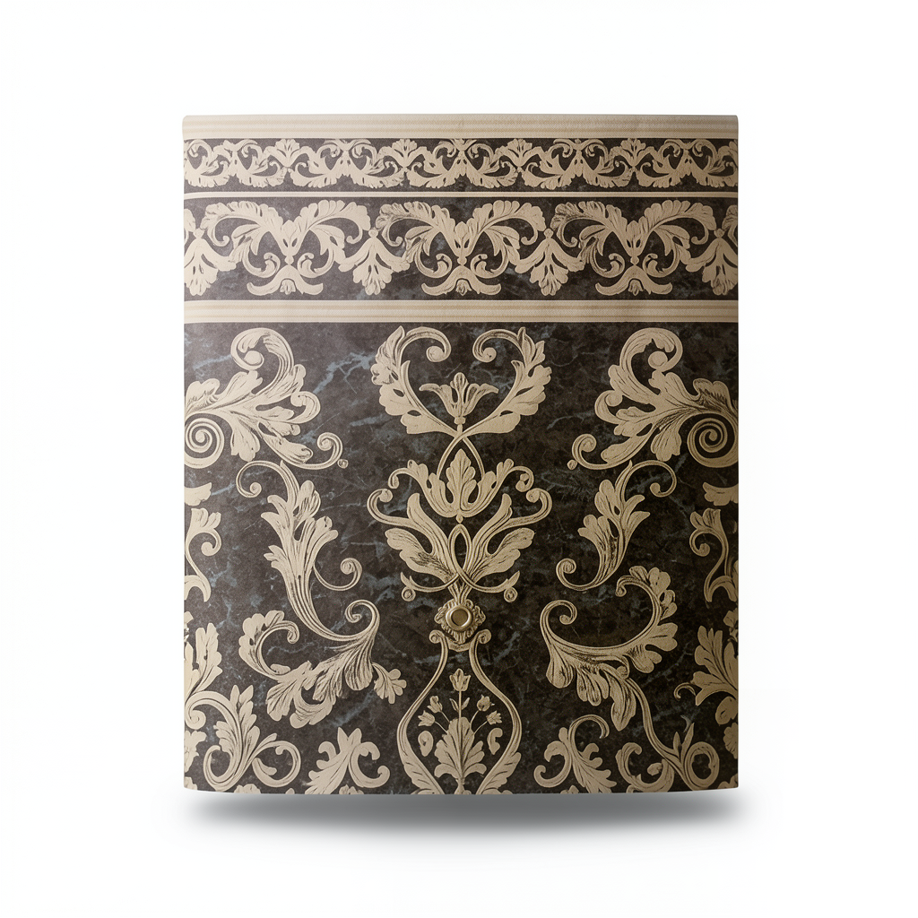 Italian Wallpaper Dark Brown with Beige, 10m x 1.06m, Model 85071
