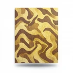 Vinyl Wallpaper, Wavy Design, Size 15.6m×106cm, Gold with brown Color 