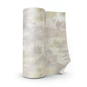 Italian Wall Covering Size 10m×1.06m, Beige with Gray Color
