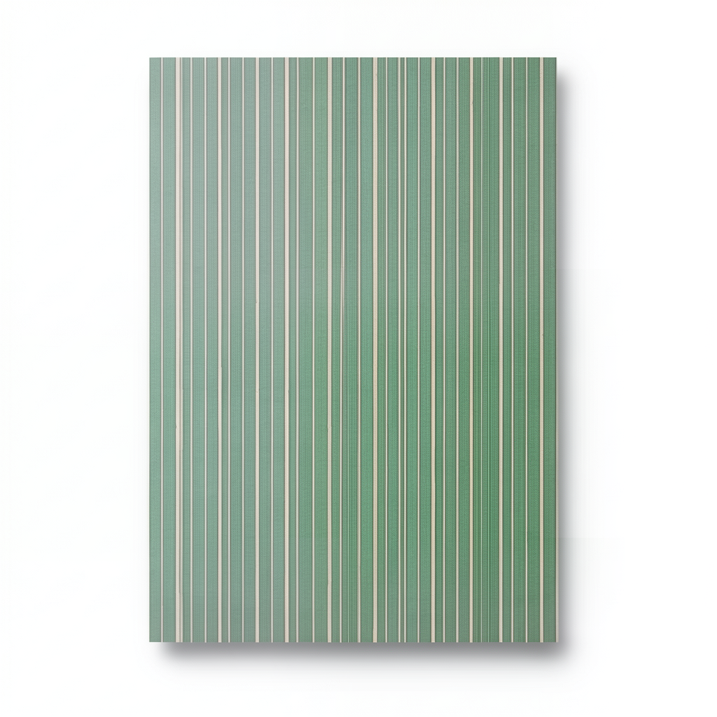 Striped Wall Covering 10m x 1.06m Green with Beige