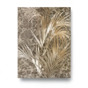 Leaf-patterned Wall Cover 10m×1.06m Brown with Beige Color, Model 5565