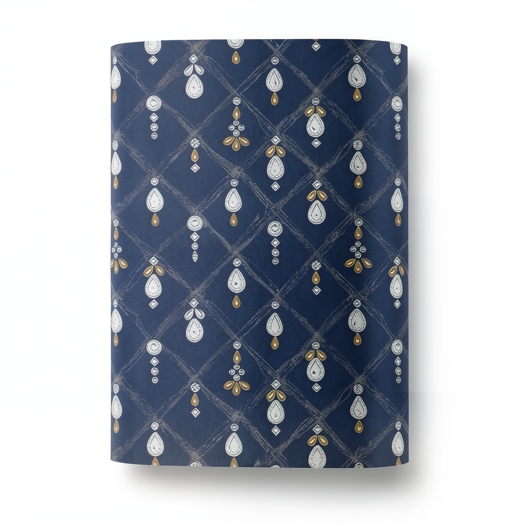 Italian Wallpaper Navy Blue Color, 10m Length x 1.06m Width, Model 85092