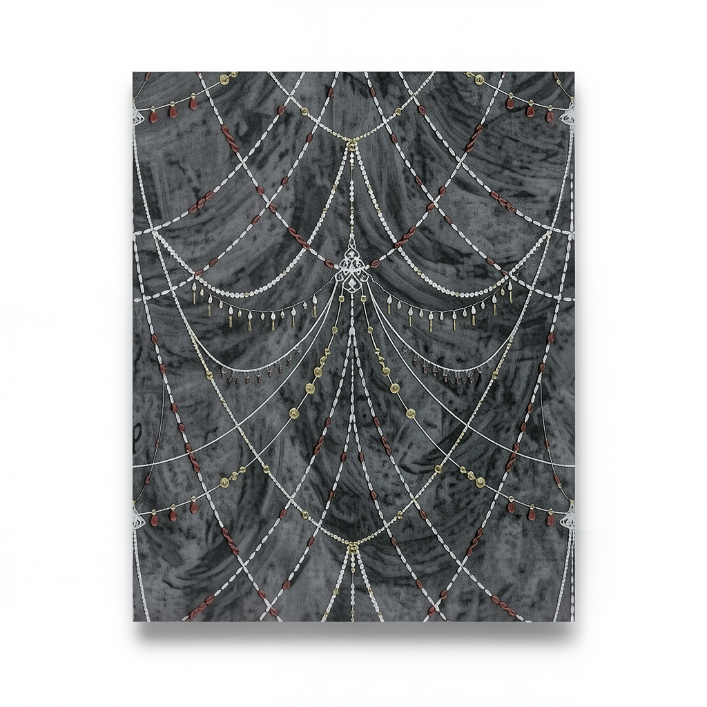 Italian Wall Covering Gray with Black, 10m x 1.06m, Model 85084