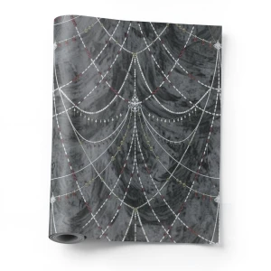 Italian Wall Covering Gray with Black, 10m x 1.06m, Model 85084