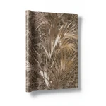 Leaf-patterned Wall Cover 10m×1.06m Brown with Beige Color, Model 5565