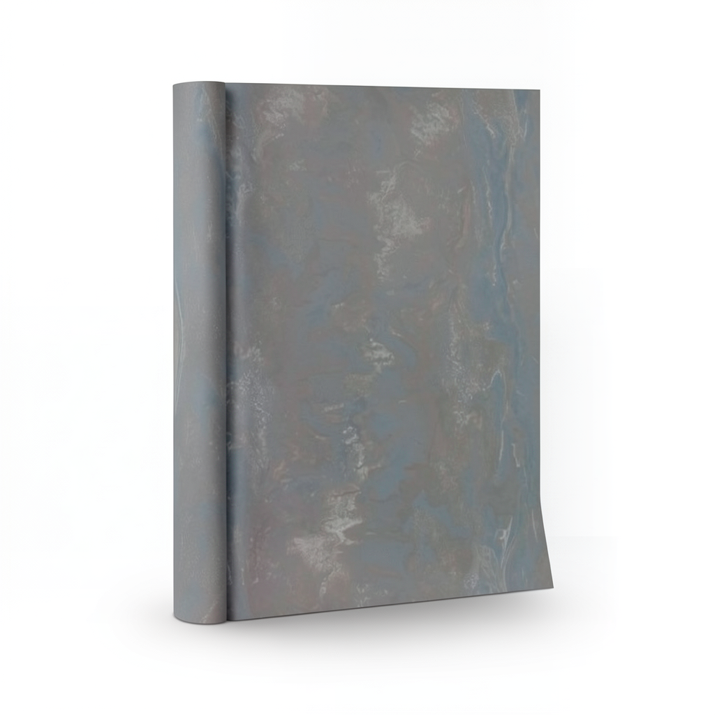 Italian Wallpaper Length 10m, Width 1.06m, Gray with Blue Color