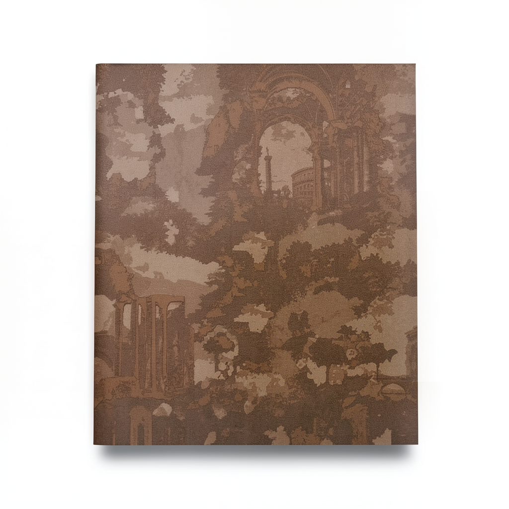 Italian Wall Covering Brown Color, Length 10m, Width 1.06m, Model Z44936