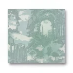 Italian Wall Decoration Grayish-green Color, 10m x 1.06m, Model Z44932