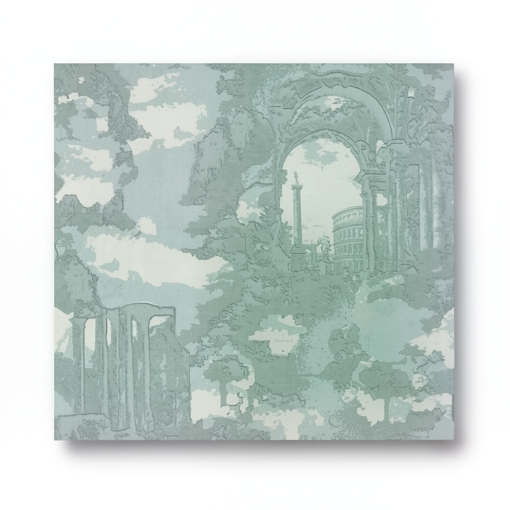 Italian Wall Decoration Grayish-green Color, 10m x 1.06m, Model Z44932