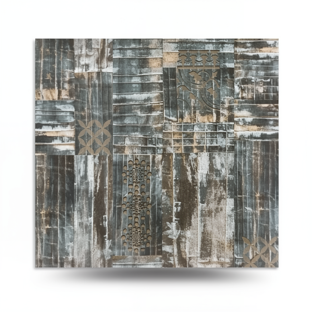 Italian Wall Decoration Dark Gray with Beige, 10m x 1.06m, Model Z44948
