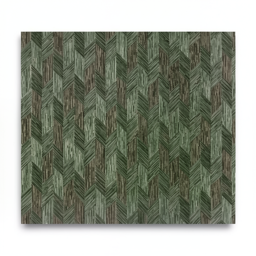 Italian Geometric Wall Decoration 10m×1.06m Dark Green