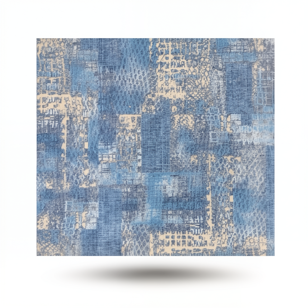 Italian Wall Covering Blue with Beige, 10m Length x 1.06m Width