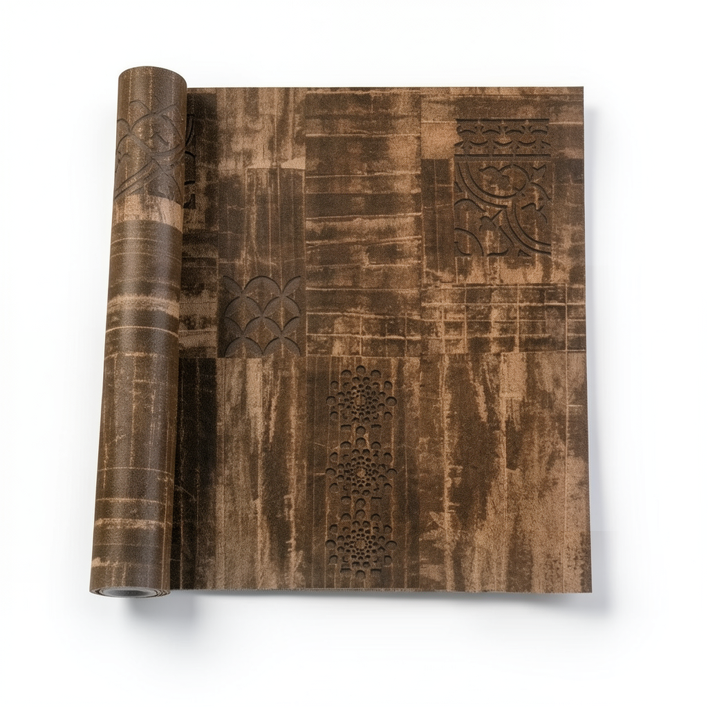 Italian Wall Covering Size 10m×1.06m, Brown Color, Model Z44946