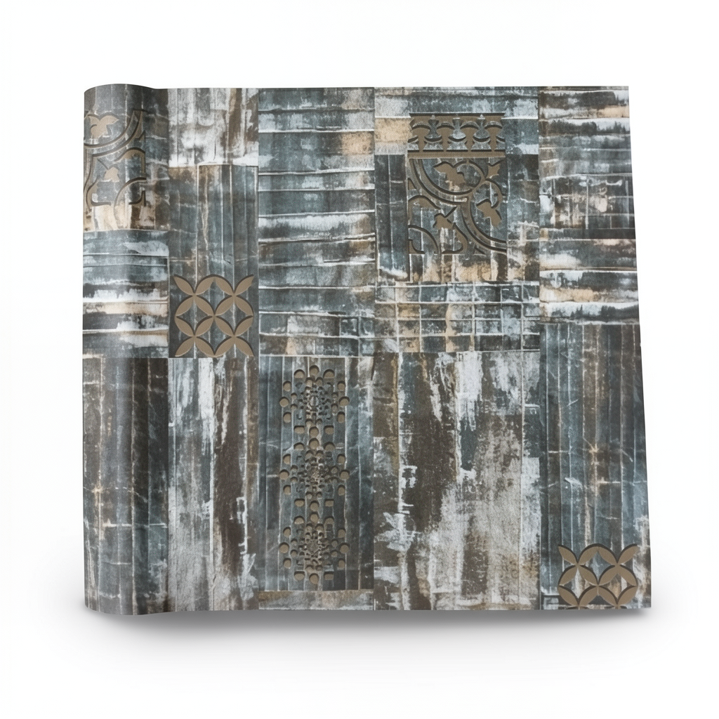 Italian Wall Decoration Dark Gray with Beige, 10m x 1.06m, Model Z44948