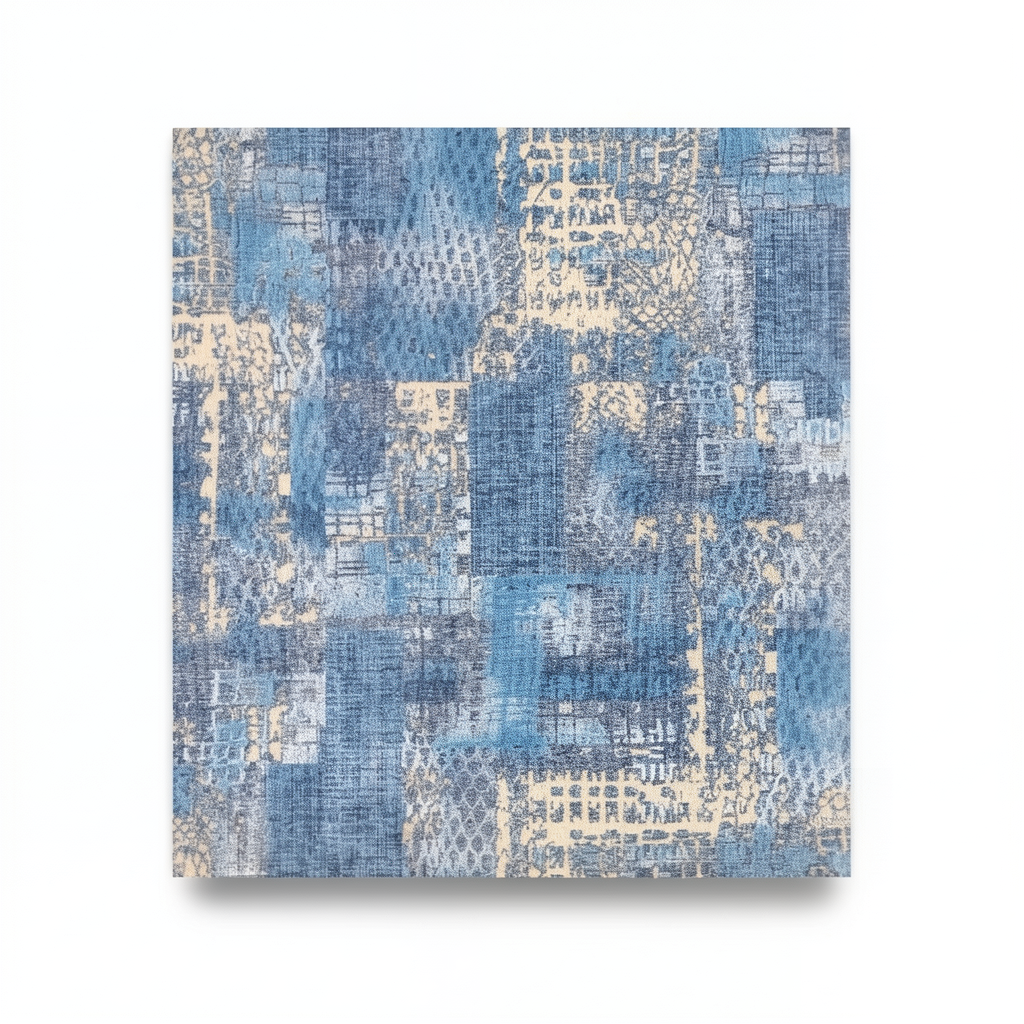 Italian Wall Covering Blue with Beige, 10m Length x 1.06m Width