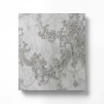  Italian Wall Covering Size 10m×1.06m, Gray with Beige Color, Model 85028