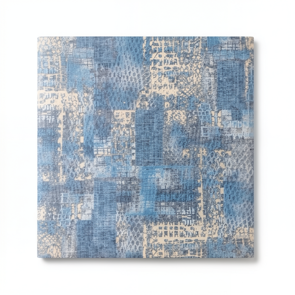 Italian Wall Covering Blue with Beige, 10m Length x 1.06m Width