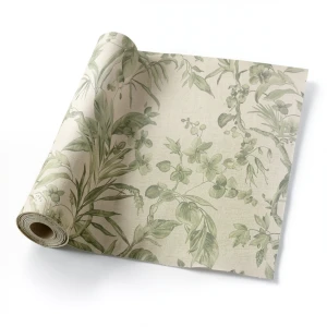 Italian Wooded Wallpaper Size 10m×1.06m Beige with Green, Model Z21839