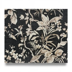 Wooded Wallpaper 10m x 1.06m Black with Beige, Model Z21836
