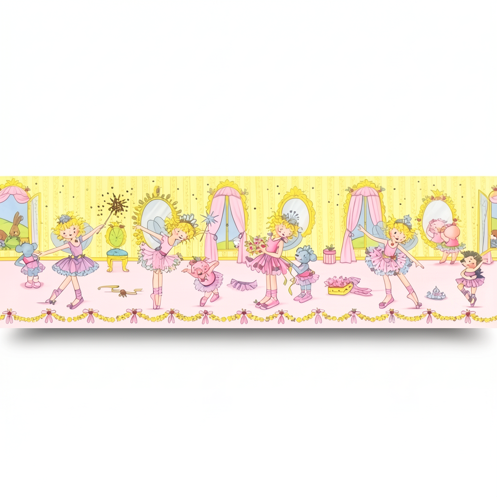 Youth and Children Wallpaper 10m x 0.53m Yellow and Pink